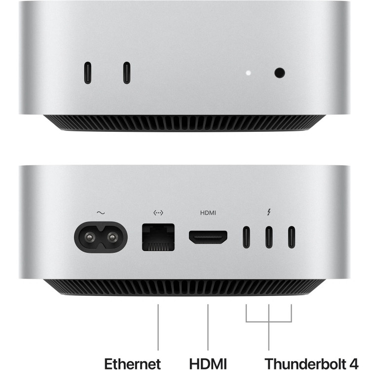 کامپیوتر کوچک اپل مدل Mac Mini MU9E3 2024 Silver